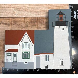 Cape Neddick Light Nubble Lighthouse Wooden Decor 1991 The Cats Meow